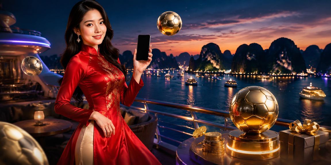 Cá cược bóng đá trên vịnh Hạ Long với trang phục áo dài truyền thống Việt Nam